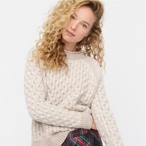 J. Crew Honeycomb Roll Neck Cashmere Sweater in Cream Size XS